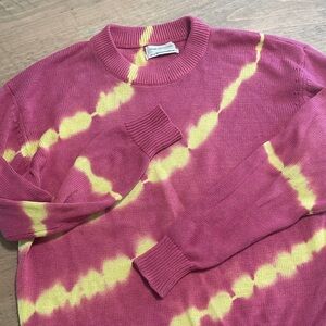 Urban Outfitters Pink and Yellow Tie-Dye Sweater